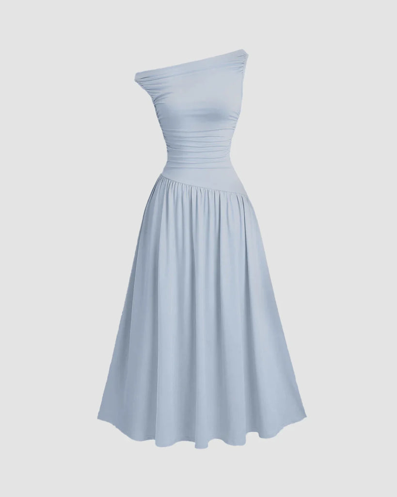 Ice_Blue_Off-Shoulder_Fit_Flare_Midi_Dress_1024x1024.jpg Ice Blue Off-Shoulder Fit & Flare Midi Dress - Image 1