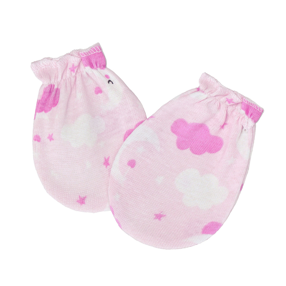 fs-466-cloud-moon-print-baby-mittens.jpg 2PK Cotton Mittens - Warm, Durable & Comfortable Hand Protection - Image 1